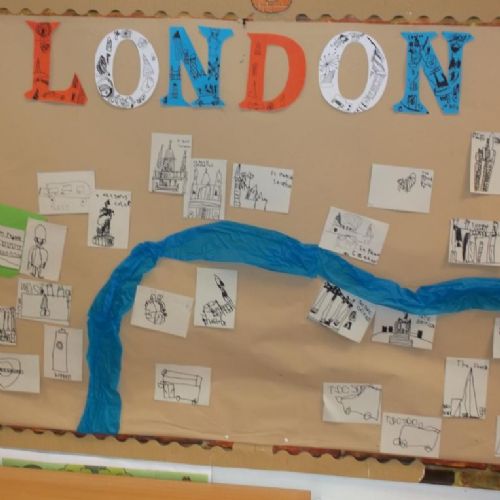 Here is our display board about London.