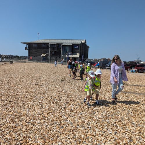 As part of our 'To the Rescue!' topic we went to the Lifeboat Station. We planned our route and learnt about why the RNLI is needed in Shoreham because of the beach, port and River Adur.