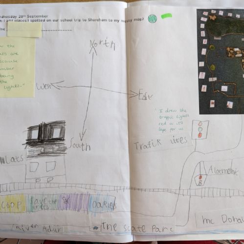 Before our school trip we used Google Earth and Google Maps  to plan our route to Shoreham. After our school trip we made a map of our route and Shoreham high street.