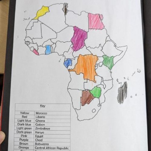 We have been locating different countries in Africa.