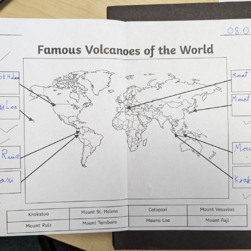 We learnt about the location of some of the famous Volcanoes in the world.