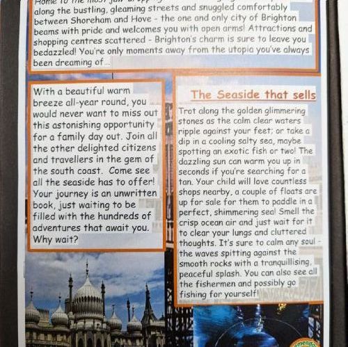 We made leaflets to encourage people to visit Brighton.