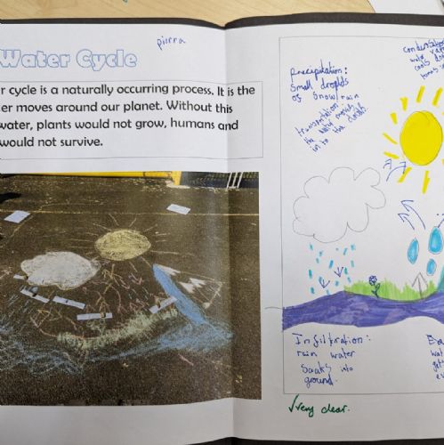 We made our own water cycle diagrams.