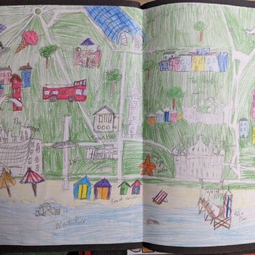 Year 6 made a Messy Map of Brighton before drawing their own maps