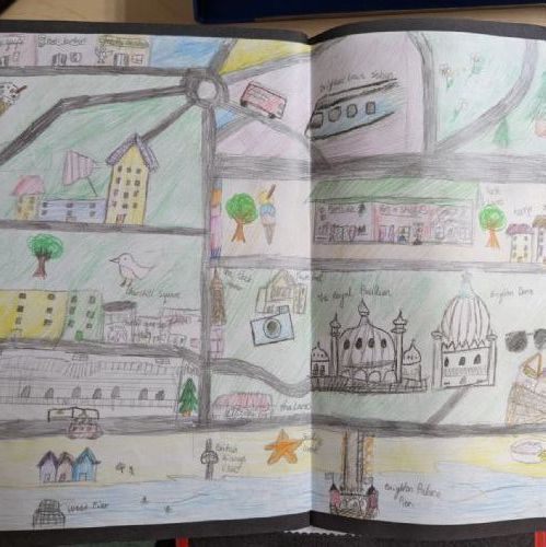 Year 6 made a Messy Map of Brighton before drawing their own maps